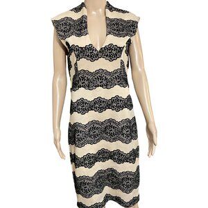 Trixxi Tan Black Velvet Lace Dress Size XL